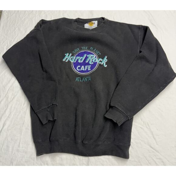 Vintage Hard Rock Cafe Atlanta Men’s Crewneck Sweatshirt Size Medium Made In USA - Picture 1 of 9